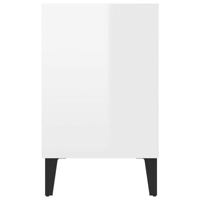 vidaXL TV-bänk med metallben vit högglans 103,5x30x50 cm