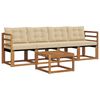 vidaXL Utomhussoffset 5 st Naturlig och Beige