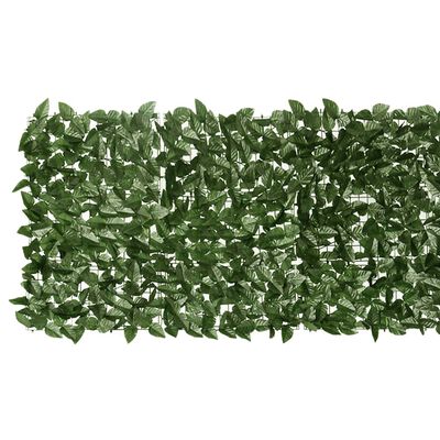 vidaXL Insynsskydd mörkgröna blad 600x75 cm