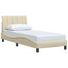 vidaXL Bed Frame without Mattress "Hanko" Cream 90x190 cm Fabric