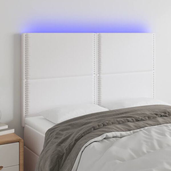 vidaXL S&auml;nggavel LED vit 144x5x118/128 cm konstl&auml;der