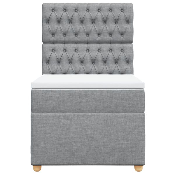 vidaXL Rams&auml;ng med madrass ljusgr&aring; 80x200 cm tyg