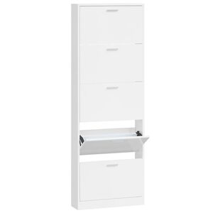 vidaXL Skosk&aring;p vit h&ouml;gglans 59x17x169 cm konstruerat tr&auml;