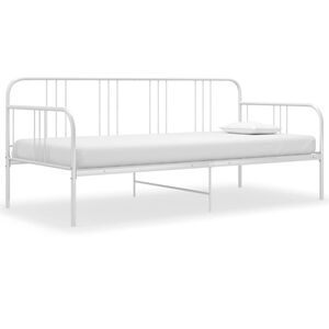 vidaXL S&auml;ngram b&auml;ddsoffa vit metall 90x200 cm