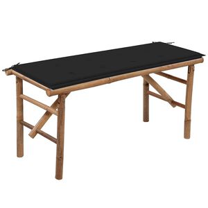 vidaXL Hopf&auml;llbar tr&auml;dg&aring;rdsb&auml;nk med dyna 118 cm bambu