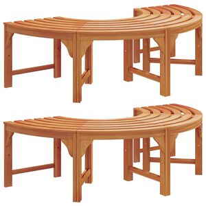 vidaXL Tr&auml;db&auml;nk 2 pcs Naturf&auml;rg 160 x 80 x 45cm Massiv Eukalyptus Tr&auml;
