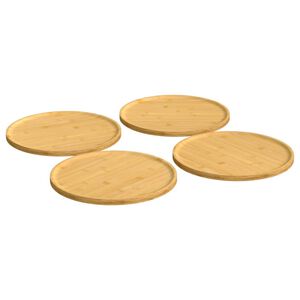 vidaXL Pizzatallrikar 4 st &Oslash;32x1,5 cm bambu