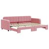 vidaXL Dagb&auml;dd utdragbar rosa 80x200 cm sammet