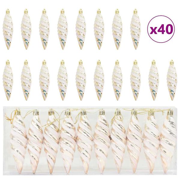 vidaXL Jul Spiralformad Kula 40 pcs champagne