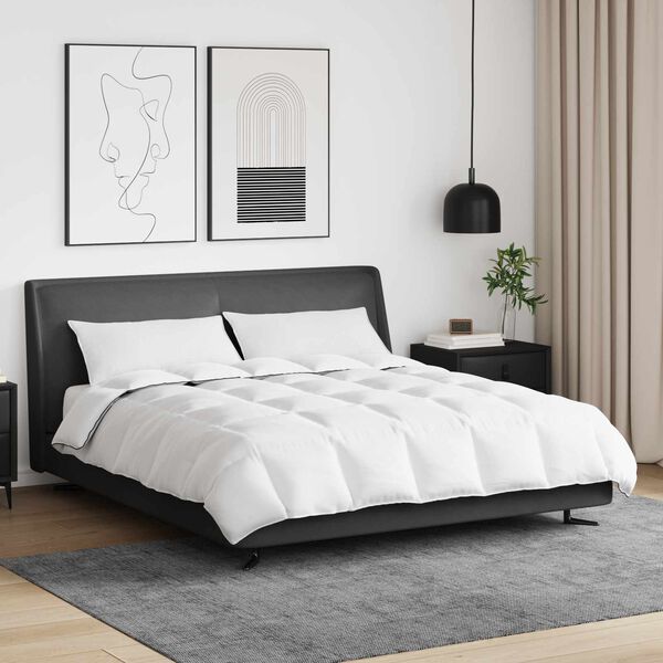 vidaXL Vinter T&auml;cke med kudde 3 pcs Vit Dunfj&auml;der