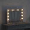vidaXL Smink Spegel med LED -remsljus Grå Sonoma 60 x 45 x 18 cm