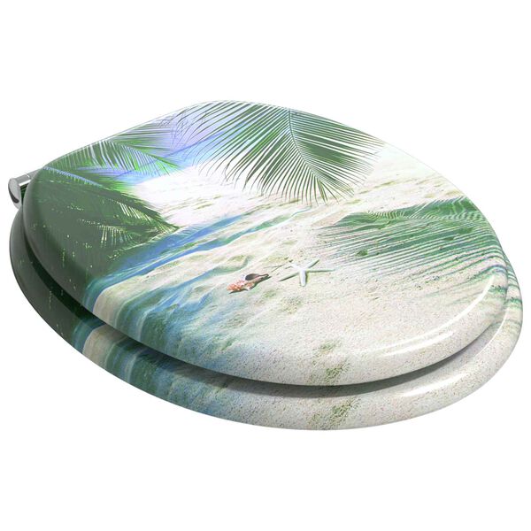 vidaXL Mjukt st&auml;ngande toalettlock Gr&ouml;n 44 x 38 cm MDF-board