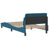 vidaXL Bed Frame with Headboard "Dover" Blue 100x200 cm Velvet