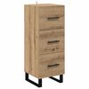 vidaXL Sideboard Artisan Ek 34,5 x 34 x 90 cm Konstruerat tr&auml; och j&auml;rn