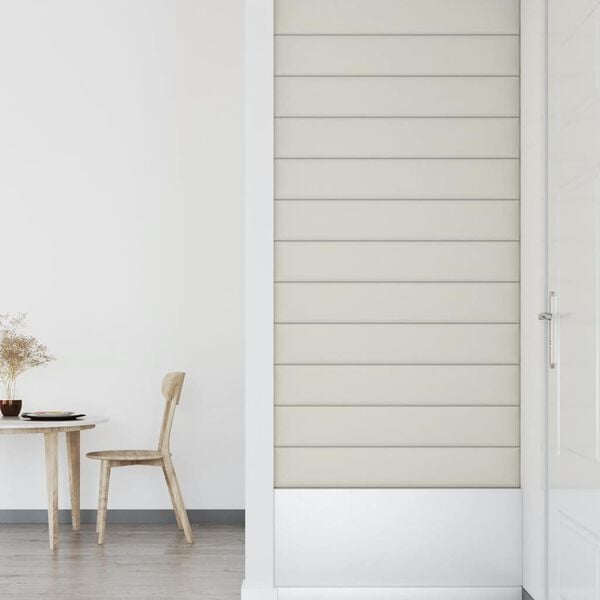 vidaXL V&auml;ggpaneler 12 st gr&auml;ddvit 90x15 cm sammet 1,62 m&sup2;