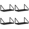 vidaXL V&auml;gg hyllor 4 st Svart ek 30 x 16 x 15,5 cm