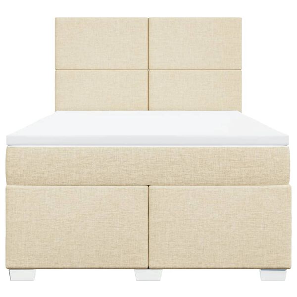 vidaXL Rams&auml;ng med madrass gr&auml;ddvit 160x200 cm tyg