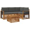 vidaXL Utomhussoffset 5 st Naturlig och Antracit Polyester