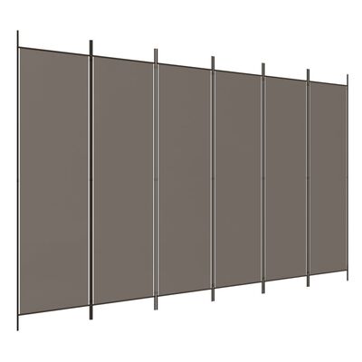 vidaXL Rumsavdelare 6 paneler antracit 300x200 cm tyg