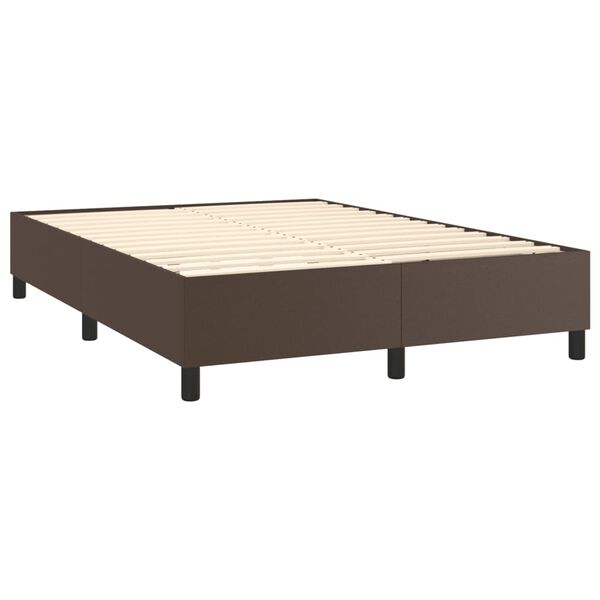 vidaXL Boxspring-s&auml;ngram brun 140x190 cm konstl&auml;der