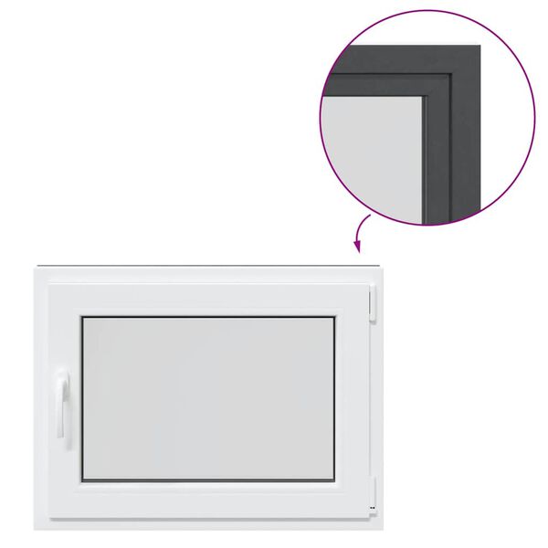 vidaXL K&auml;llarf&ouml;nster "RISOR" 80x50 cm Tilt- och vridf&ouml;nster DIN h&ouml;ger antracit