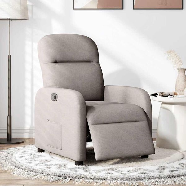vidaXL Elektrisk reclinerf&aring;t&ouml;lj taupe tyg