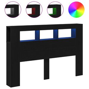 vidaXL LED huvuddyna Svart ek 160 x 18,5 x 103,5 cm Konstruerat tr&auml;