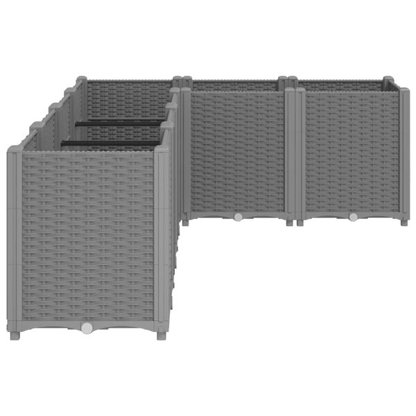 vidaXL Odlingsl&aring;da ljusgr&aring; 160x120x53 cm PP