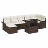 vidaXL Tr&auml;dg&aring;rdsoffset 8 st Brun Poly rattan