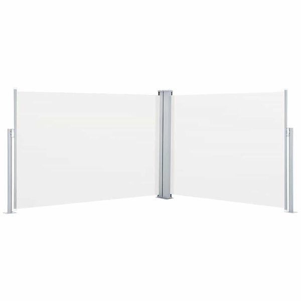 vidaXL Infällbar sidomarkis gräddvit 120x1000 cm