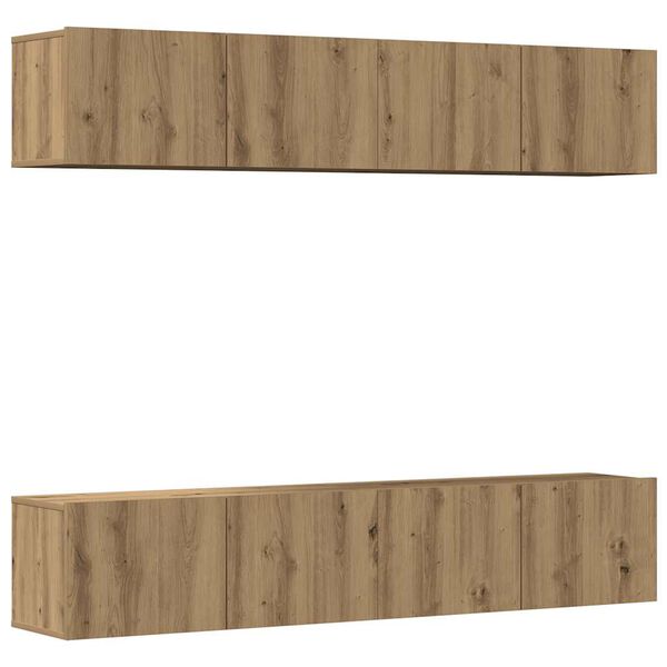 vidaXL V&auml;ggmonterade TV-sk&aring;p 4 st ek konstruerat tr&auml;