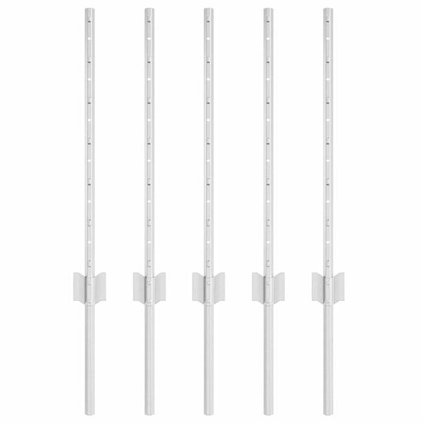 vidaXL St&auml;ngselstolpe 5 pcs Silver 60 cm St&aring;l