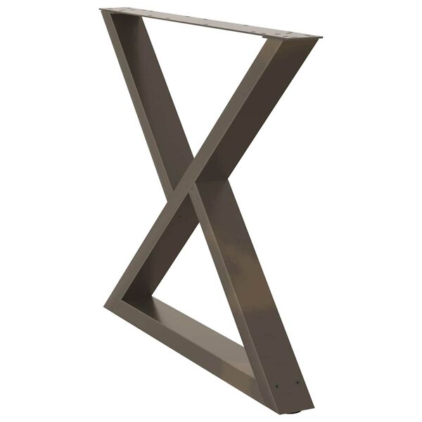 vidaXL Matbordsben 2 st naturst&aring;l 90x(72-73,3) cm st&aring;l