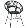 vidaXL Matstol 2 pcs Svart 65 x 55,5 x 81 cm Rattan och Järn