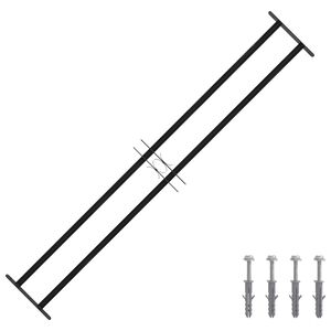 vidaXL F&ouml;nstergaller Svart 176 x 30 cm Pulverlackerat st&aring;l