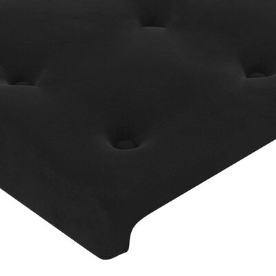 vidaXL Sänggavel med kanter svart 83x16x118/128 cm sammet