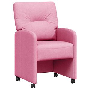 vidaXL Matstolar med hjul med hjul 2 pcs Rosa 57 x 67 x 95 cm tyg