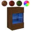 vidaXL V&auml;ggmonterad tv-b&auml;nk LED brun ek 40x30x60,5 cm