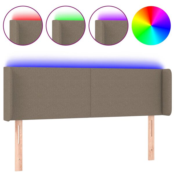 vidaXL S&auml;nggavel LED taupe 147x16x78/88 cm tyg