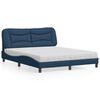 vidaXL Bed with Mattress "Hvar" Blue 160x200 cm Fabric