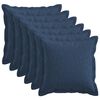 vidaXL Kudd&ouml;verdrag 6 st HOUTEN Bl&aring; 45 x 45 cm Faux Linne