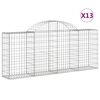 vidaXL Gabioner b&aring;gformade 13 st 200x30x80/100 cm galvaniserat j&auml;rn