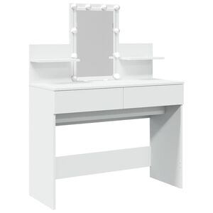 vidaXL Sminkbord med LED vit 100x40x130 cm