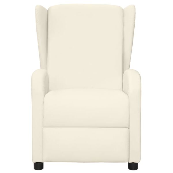 vidaXL Massagefåtölj gräddvit konstläder