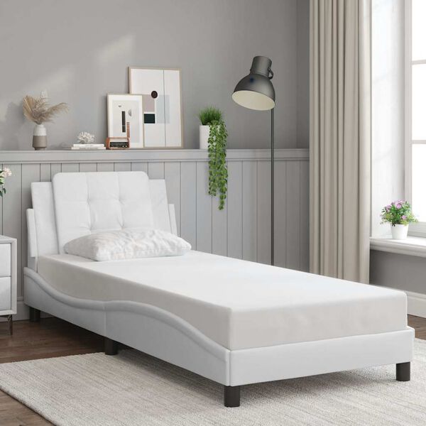 vidaXL Bed Frame without Mattress "Zadar" White 90x190 cm Faux Leather