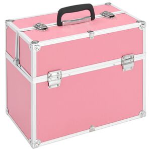 vidaXL Sminkl&aring;da 38x23x34 cm rosa aluminium