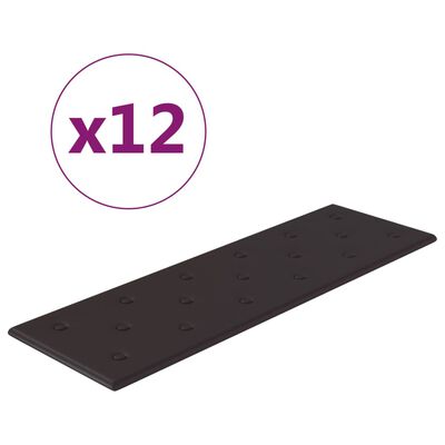 vidaXL Väggpaneler 12 st svart 90x30 cm konstläder 3,24 m²
