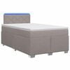 vidaXL Boxspring s&auml;ng med madrass och LED Taupe 120 x 200 cm Tyg