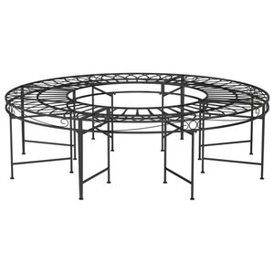 vidaXL Rund tr&auml;db&auml;nk &Oslash;160 cm svart st&aring;l