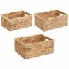 vidaXL F&ouml;rvaringskorgar 3 pcs Naturf&auml;rg 40 x 30 x 18 cm Vattenhyacint